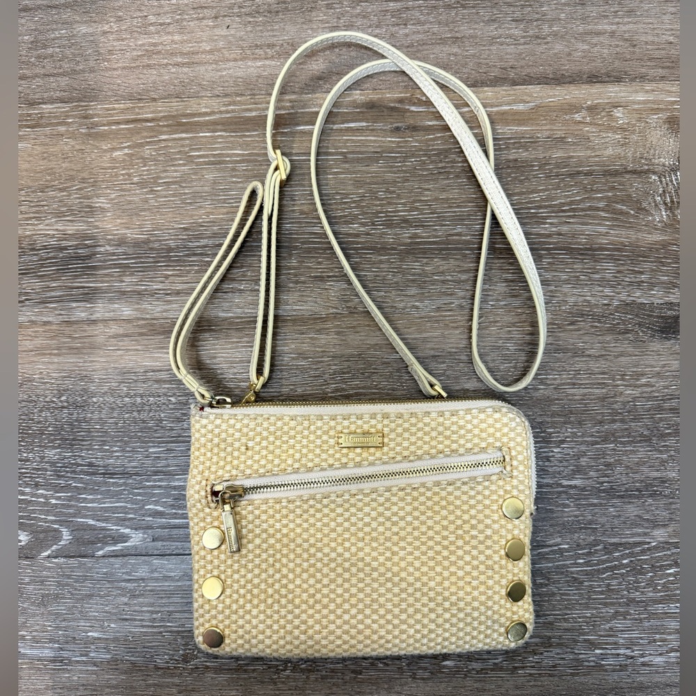 Hammitt Nash Small Crossbody Limited Edition Ricotta Raffia & Brushed Gold Tone